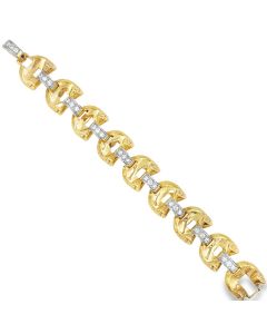 14K Yellow Gold & Diamond Retro Bracelet.