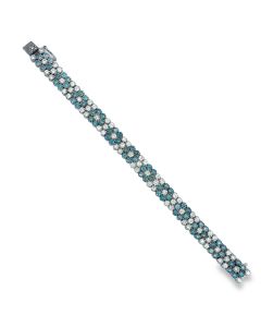 18K White Gold Straight‑Line Diamond Bracelet
