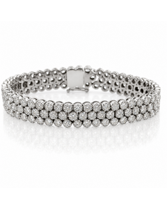 18K White Gold Straight‑Line Diamond Bracelet