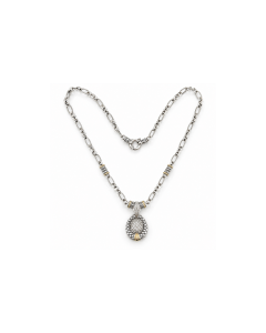 Sterling & Gold Diamond Necklace