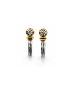 Pair of Cable Hoop Earrings