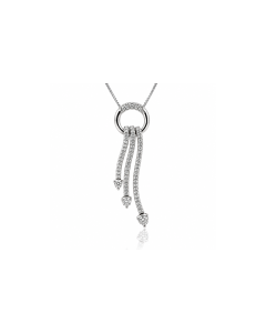14K White Gold and Diamond Pendant Necklace