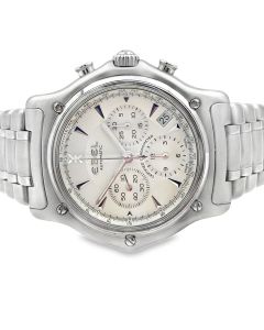 Men's Steel Ebel 1911 Chronograph E9137L40 White Dial 40mm