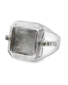 Men's Sterling Silver Meteorite Ring By D.Joy.