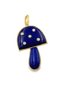 Estate Large Lapis Lazuli Mushroom Pendant