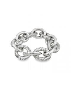 Estate Sterling Silver Extra Large Oval Link Chain Bracelet