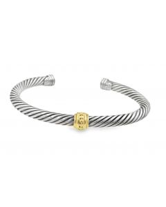 Estate Sterling Silver and Gold Cable Link Bracelet by David Yurman 