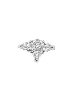 Estate Platinum and Diamond Three Stone Ring