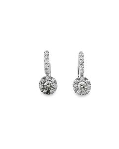 Estate White Gold and Diamond Earrings 