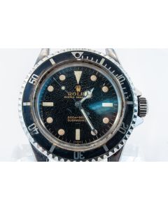 MK Personal Collection Super Rare First Series Pointed Crow Guard Rolex 5513 Submariner Underline Gilt Dial Wristwatch