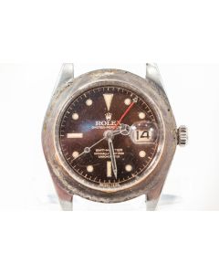 MK Personal Collection Tropical Dial Bakelite Bezel Rolex GMT Master Wristwatch Ref 6542 No Crown Guard Circa 1957