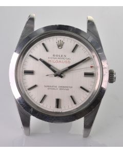 MK Personal Collection Rare Rolex Steel Milgauss Anti-Magnetic Wristwatch Ref 1019, CERN Dial Circa 1970.