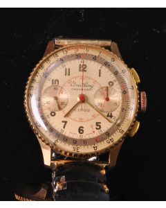 MK Personal Collection Exquisite NOS 18K Rose Gold Breitling Chronomat Ref 769 Wristwatch Circa 1943