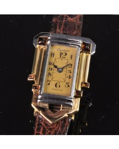 MK Personal Collection Art Deco Platinum and Gold Citrine Cartier Wristwatch