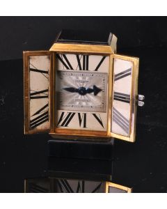 MK Private Collection Rare Art Deco Diamond and Onyx Triptych Clock by Janesich 