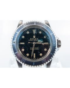 MK Personal Collection Super Rare Gilt Underline Dial Rolex Submariner Ref 5513 Pointed Crown Wristwatch Circa 1963