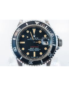 MK Personal Collection Super Rare Rolex Red Submariner Wristwatch Ref 1680 Circa 1970