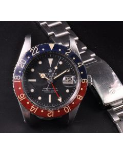 MK Personal Collection Rolex GMT Master Ref 6542 No Crown Guard Wristwatch Circa 1959