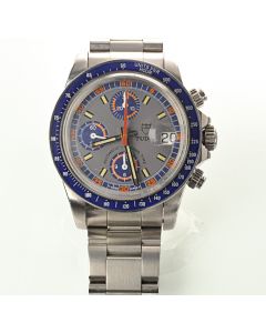 MK Personal Collection Rare Tudor Big Block / Big Blue Tudor Chronograph Wristwatch Ref 79160 Circa 1980's