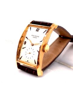 MK Personal Collection Super Rare Men's Rose Gold Patek Philippe "Hour Glass" Wristwatch Ref 1593 Circa 1947