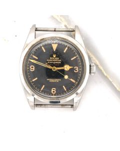 MK Personal Collection Ultra Rare Rolex Explorer With Gilt Red Meters Dial Ref 6610 Circa 1956