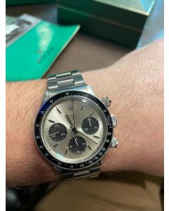 MK  Personal Collection - Fine Steel Rolex "Small" Daytona Cosmograph Wristwatch Ref. 6240/39 with Box and Papers 